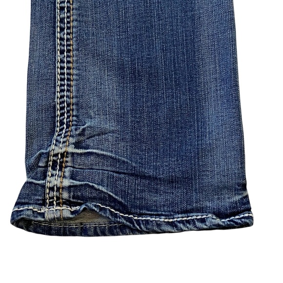 TRADEMARK H Bootcut Jeans Pocket Flaps Blue Embellishments Size 9/10 - Picture 9 of 14
